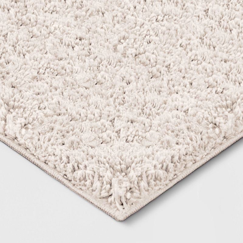 slide 3 of 3, 4'x5'6" Washable Plush Shag Accent Rug Cream - Room Essentials™: High Pile, Skid-Resistant, Bedroom Area Rug, 1 ct