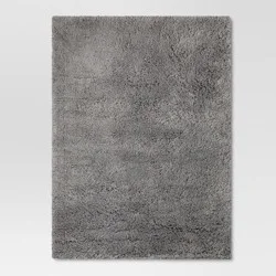 4'x5'6" Washable Plush Shag Accent Rug Gray - Room Essentials™