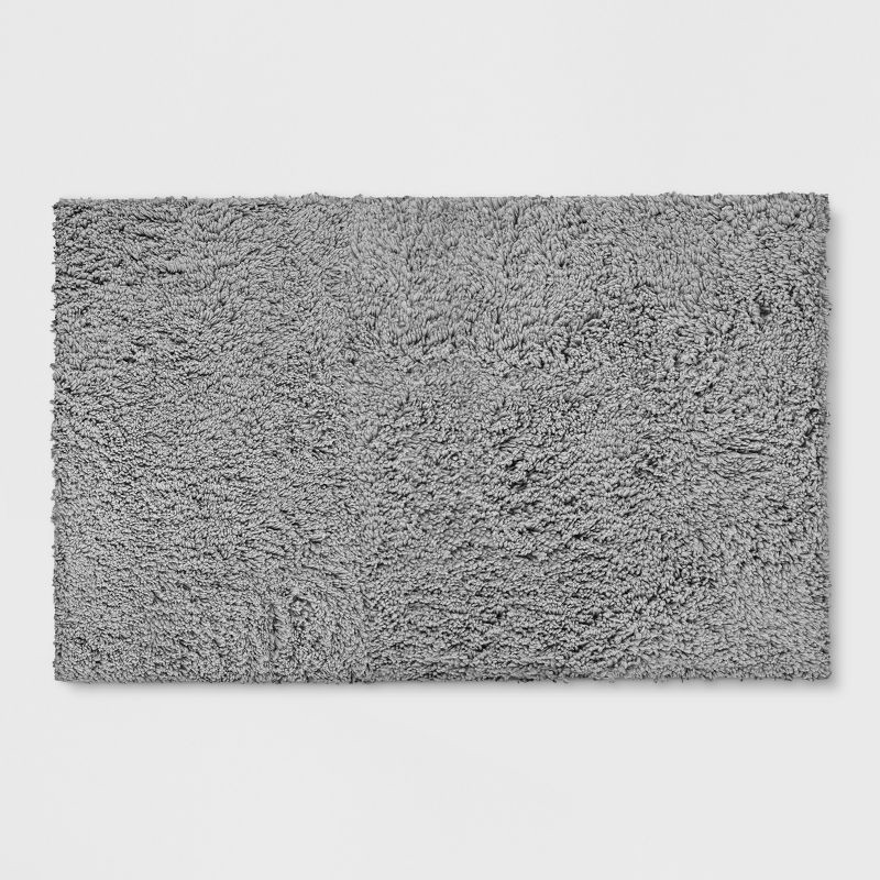 slide 1 of 3, 2'6"x3'10" Washable Plush Shag Accent Rug Gray - Room Essentials™: High Pile, Skid & Stain-Resistant, Bedroom Rug, 1 ct