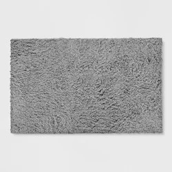2'6"x3'10" Washable Plush Shag Accent Rug Gray - Room Essentials™: High Pile, Skid & Stain-Resistant, Bedroom Rug