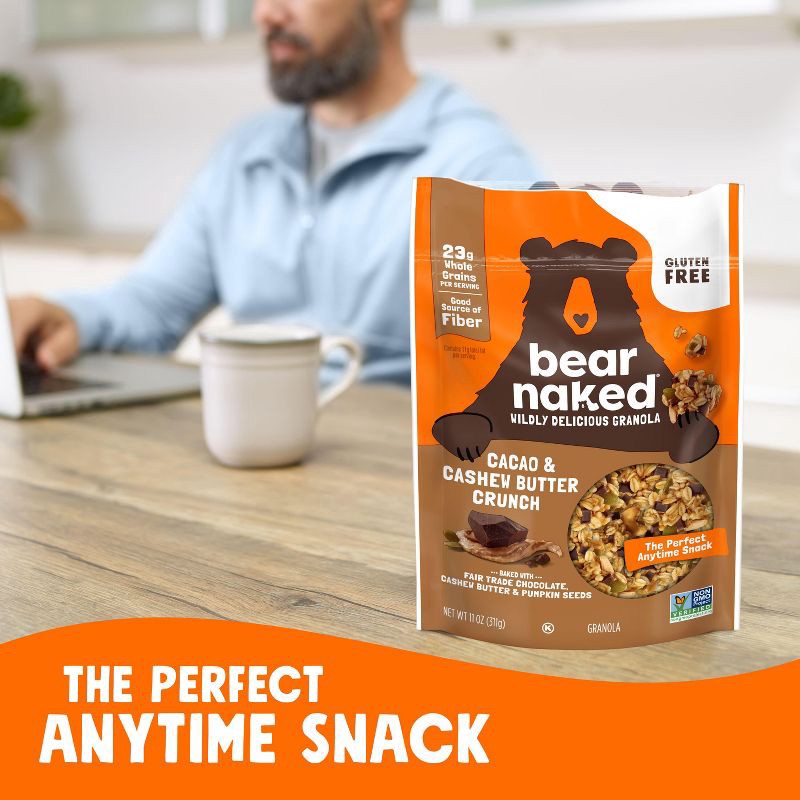 slide 3 of 13, Bear Naked Gluten Free Cacao and Cashew Butter Crunch Granola - 11oz, 11 oz