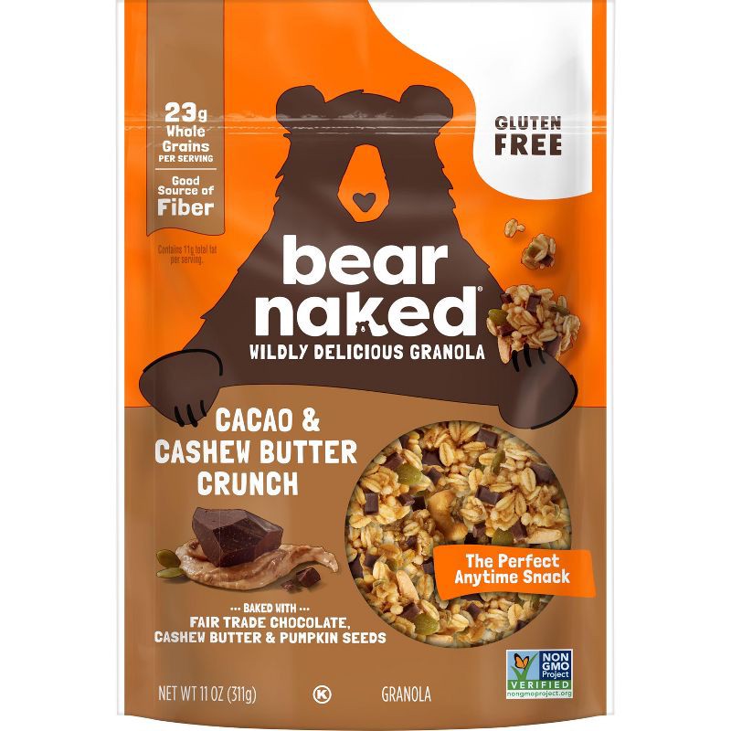 slide 9 of 13, Bear Naked Gluten Free Cacao and Cashew Butter Crunch Granola - 11oz, 11 oz
