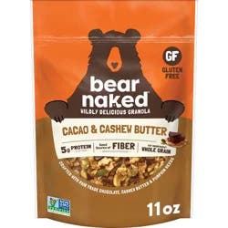 Bear Naked Gluten Free Cacao and Cashew Butter Crunch Granola - 11oz: Non-GMO, Vegan