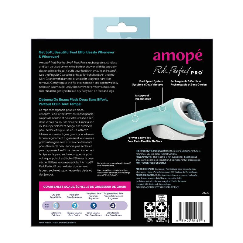 slide 2 of 10, Amope Pedi Perfect Wet Dry Electronic Pedicure Foot File and Callus Remover - 1ct, 1 ct