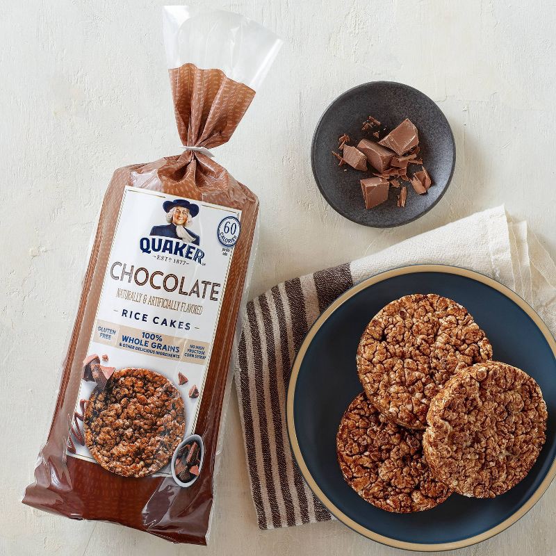 slide 3 of 7, Quaker Chocolate Gluten Free Large Rice Cakes - 7.23oz, 7.23 oz