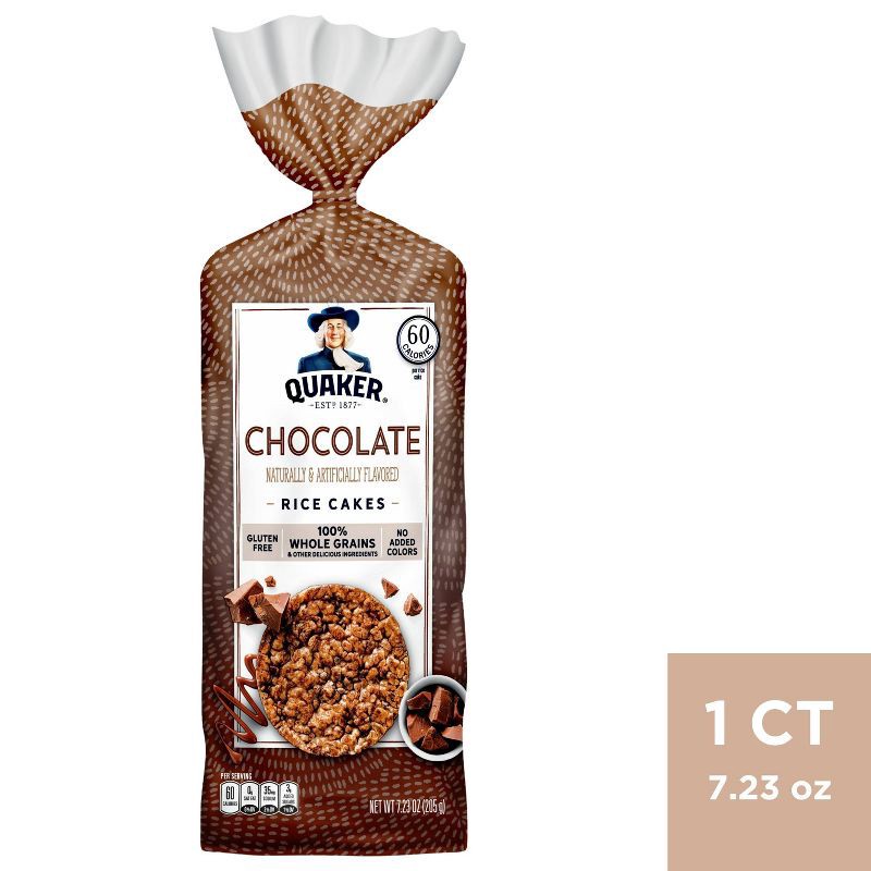 slide 1 of 3, Quaker Chocolate Crunch Large Rice - Cakes 7.23oz, 7.23 oz