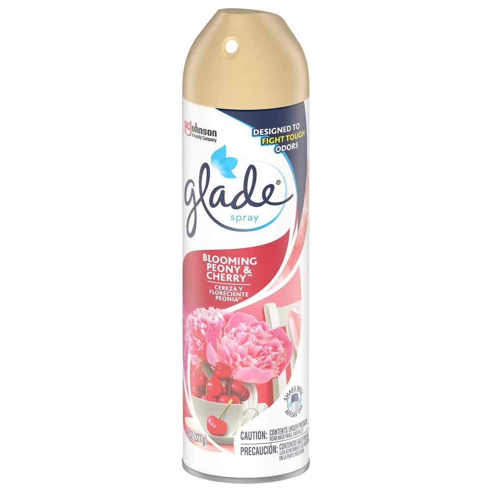 slide 4 of 5, Glade Aerosol Room Spray Air Freshener Blooming Peony & Cherry, 8 oz