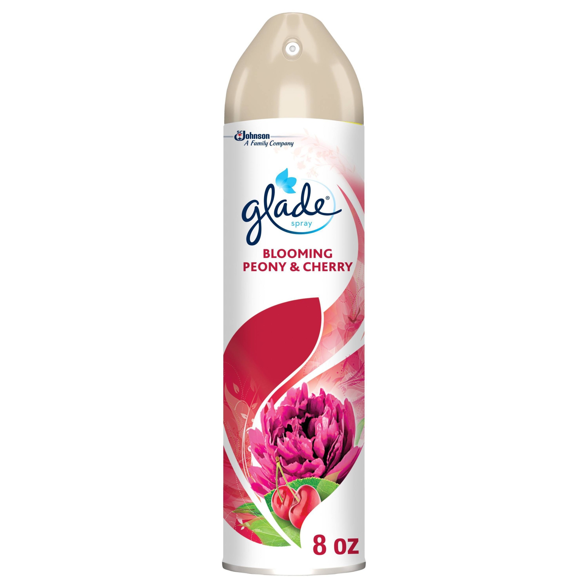 slide 1 of 5, Glade Aerosol Room Spray Air Freshener Blooming Peony & Cherry, 8 oz