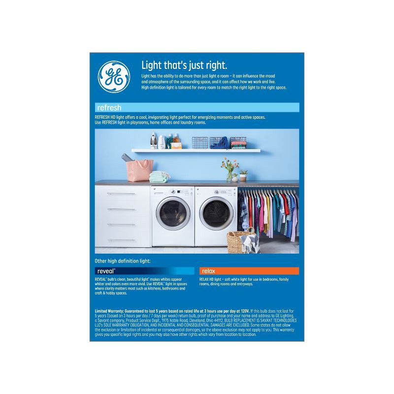 slide 3 of 8, GE Household Lighting GE 4pk 40W Refresh A19 LED Light Bulbs Daylight Aline, 4 ct