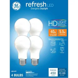 GE Household Lighting GE 4pk 40W Refresh A19 LED Light Bulbs Daylight Aline