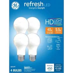GE Household Lighting GE 4pk 40W Refresh A19 LED Light Bulbs Daylight Aline