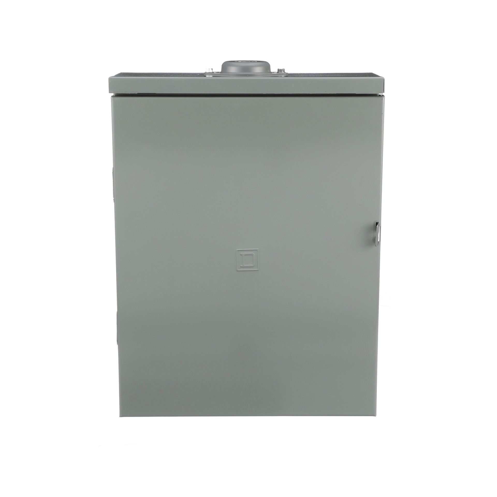 slide 6 of 6, Square D Homeline 125 -Amp 12 -Spaces 24 -Circuit Outdoor Main Breaker Plug-On Neutral Load Center (Value Pack), 1 ct