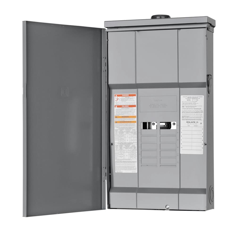 slide 1 of 4, Square D Homeline 225 -Amp 12 -Spaces 12 -Circuit Outdoor Convertible main lug Plug-On Neutral Load Center, 1 ct