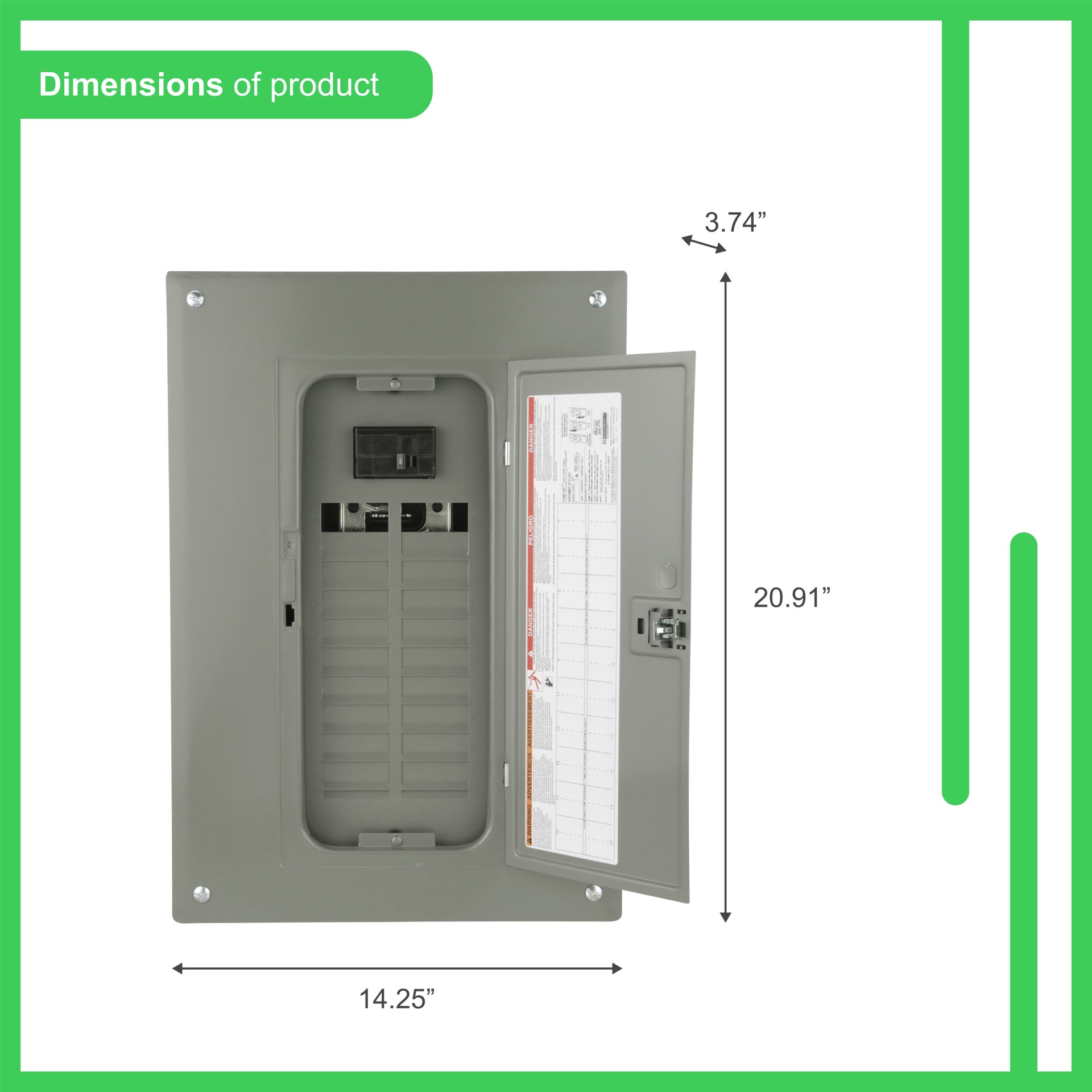 slide 3 of 6, Square D Homeline 100 -Amp 20 -Spaces 40 -Circuit Indoor Main Breaker Plug-On Neutral Load Center (Value Pack), 1 ct