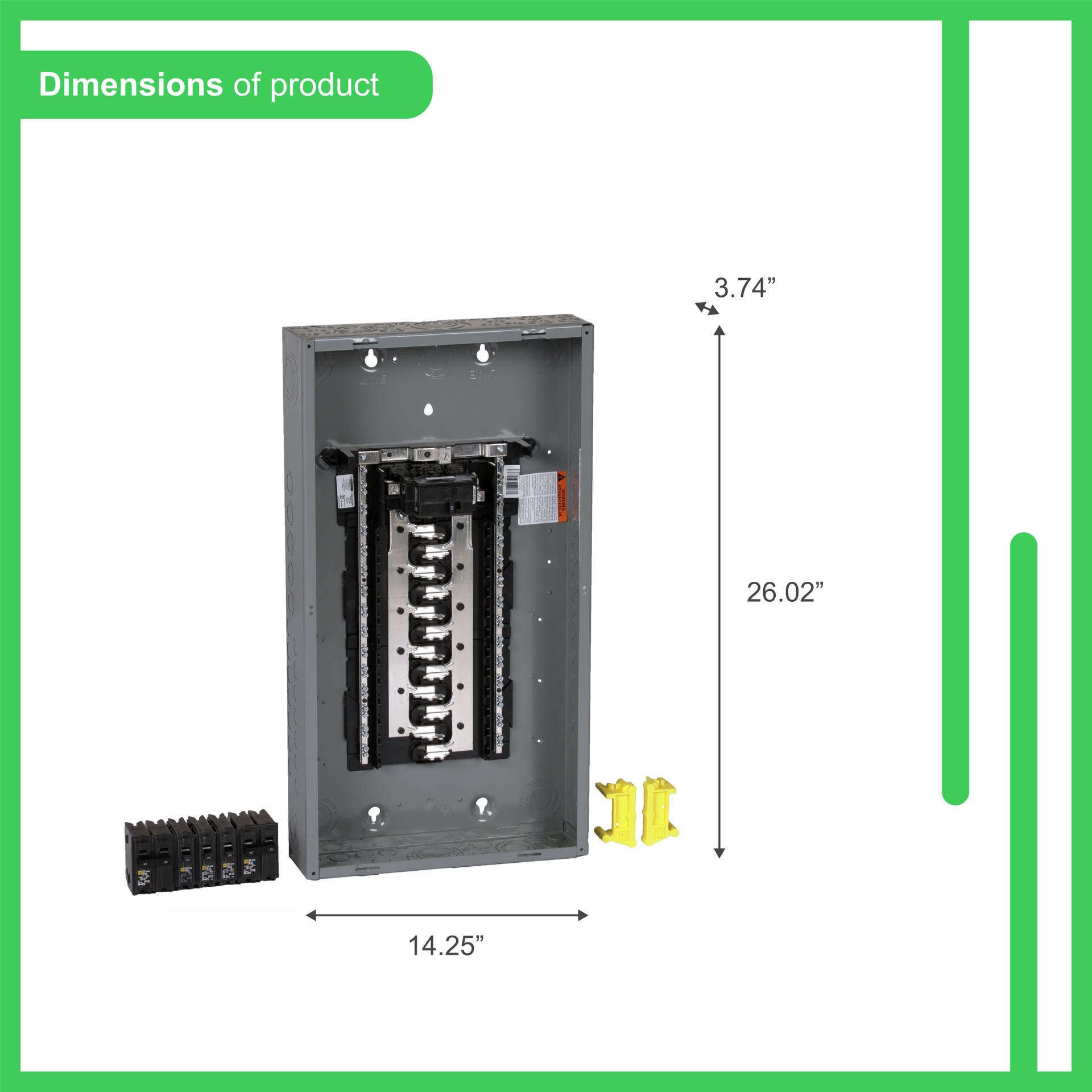 slide 3 of 5, Square D Homeline 100 -Amp 24 -Spaces 48 -Circuit Indoor Main Breaker Plug-On Neutral Load Center (Value Pack), 1 ct
