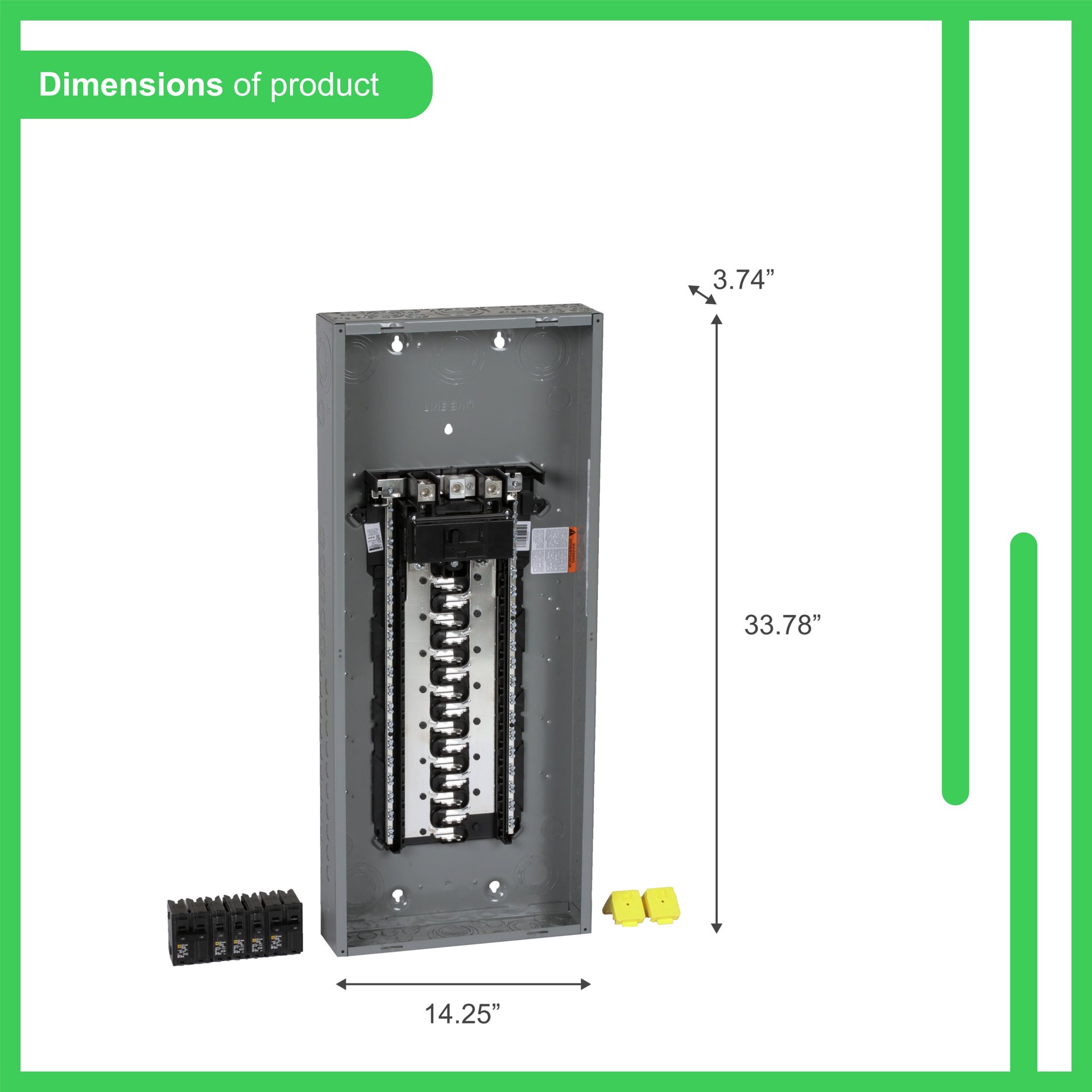 slide 3 of 6, Square D Homeline 150 -Amp 30 -Spaces 60 -Circuit Indoor Main breaker Plug-On Neutral Load Center (Value Pack), 1 ct