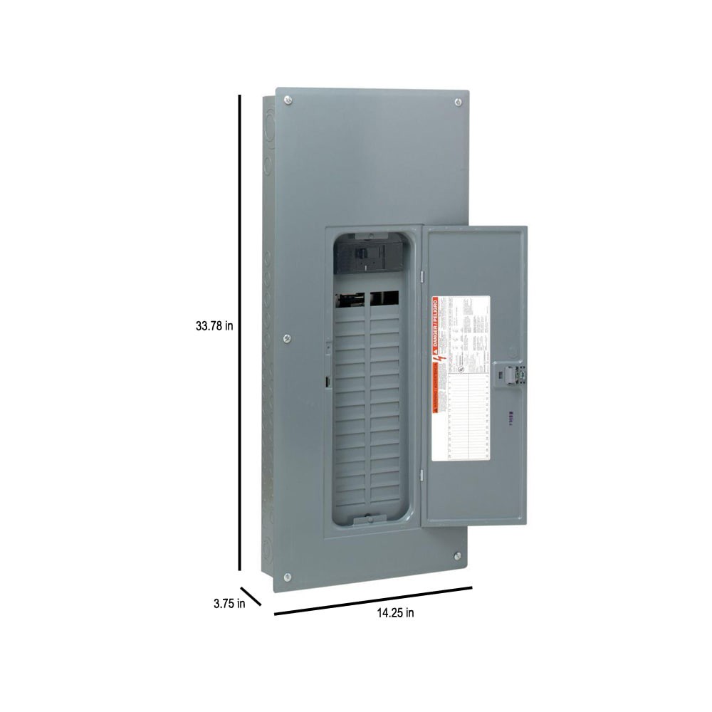 slide 4 of 6, Square D Homeline 150 -Amp 30 -Spaces 60 -Circuit Indoor Main breaker Plug-On Neutral Load Center (Value Pack), 1 ct