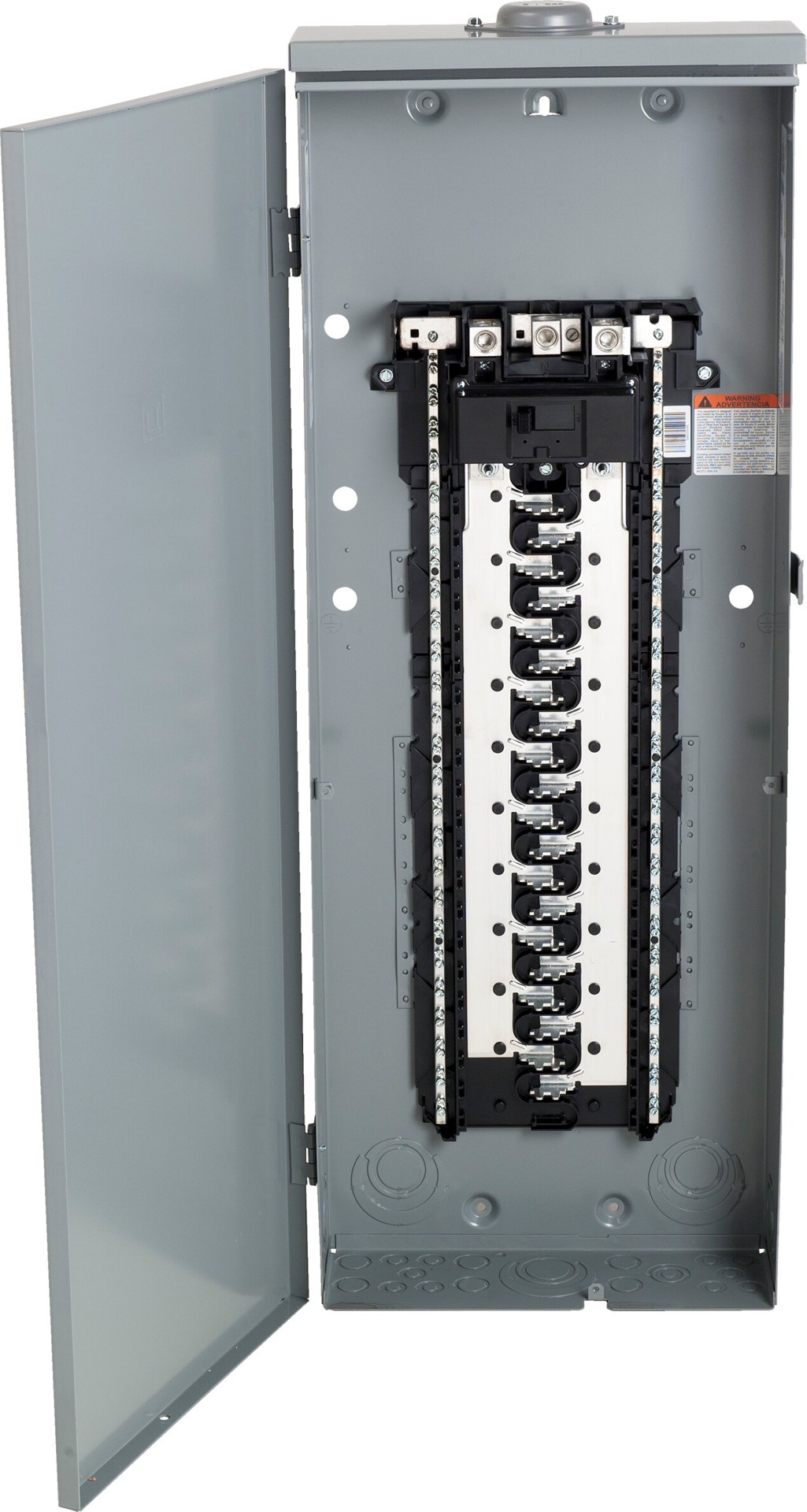 slide 4 of 5, Square D Homeline 200 -Amp 40 -Spaces 80 -Circuit Outdoor Main Breaker Plug-On Neutral Load Center, 1 ct