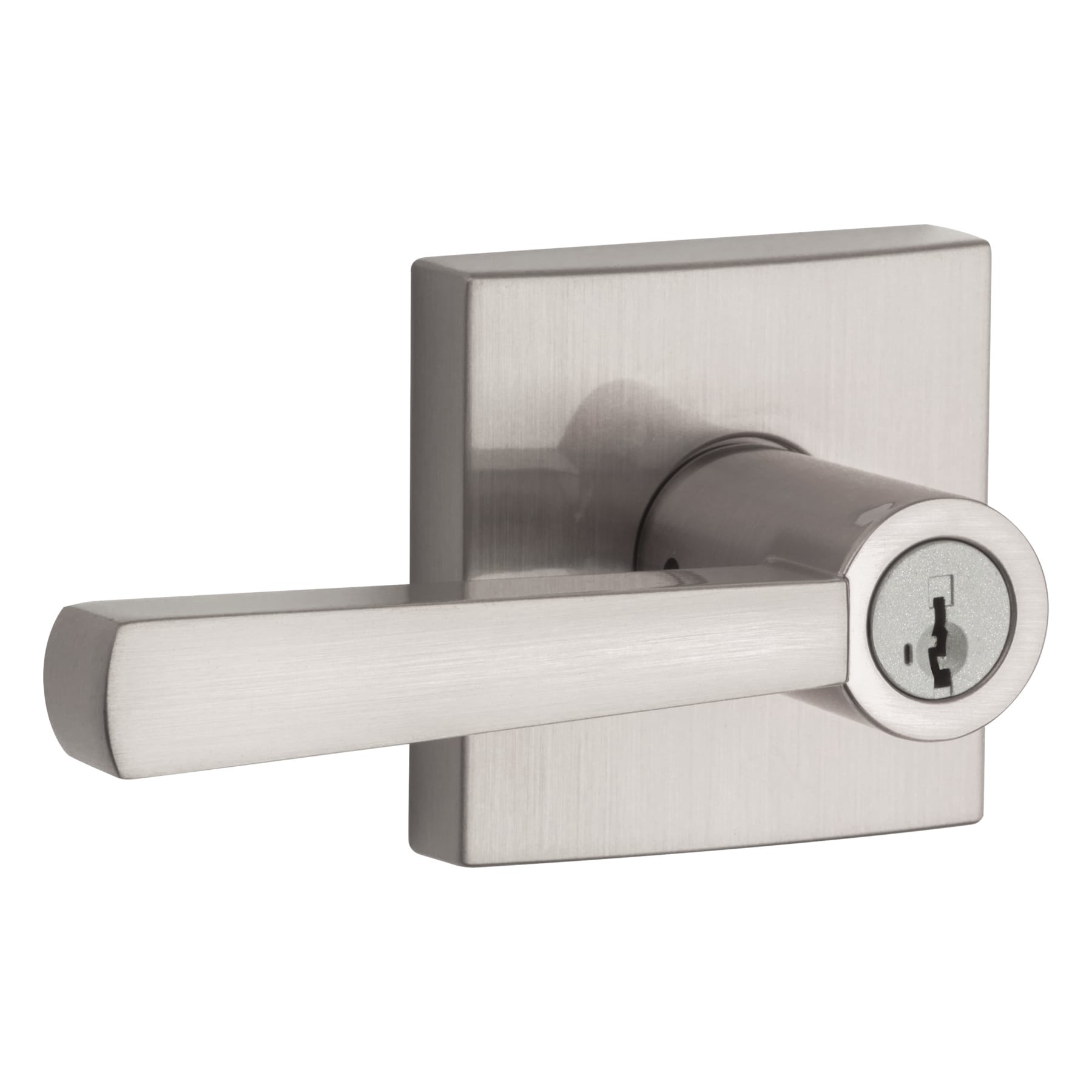 slide 3 of 6, Baldwin Prestige Spyglass Satin nickel Exterior Keyed Entry Door Handle with SmartKey, 1 ct