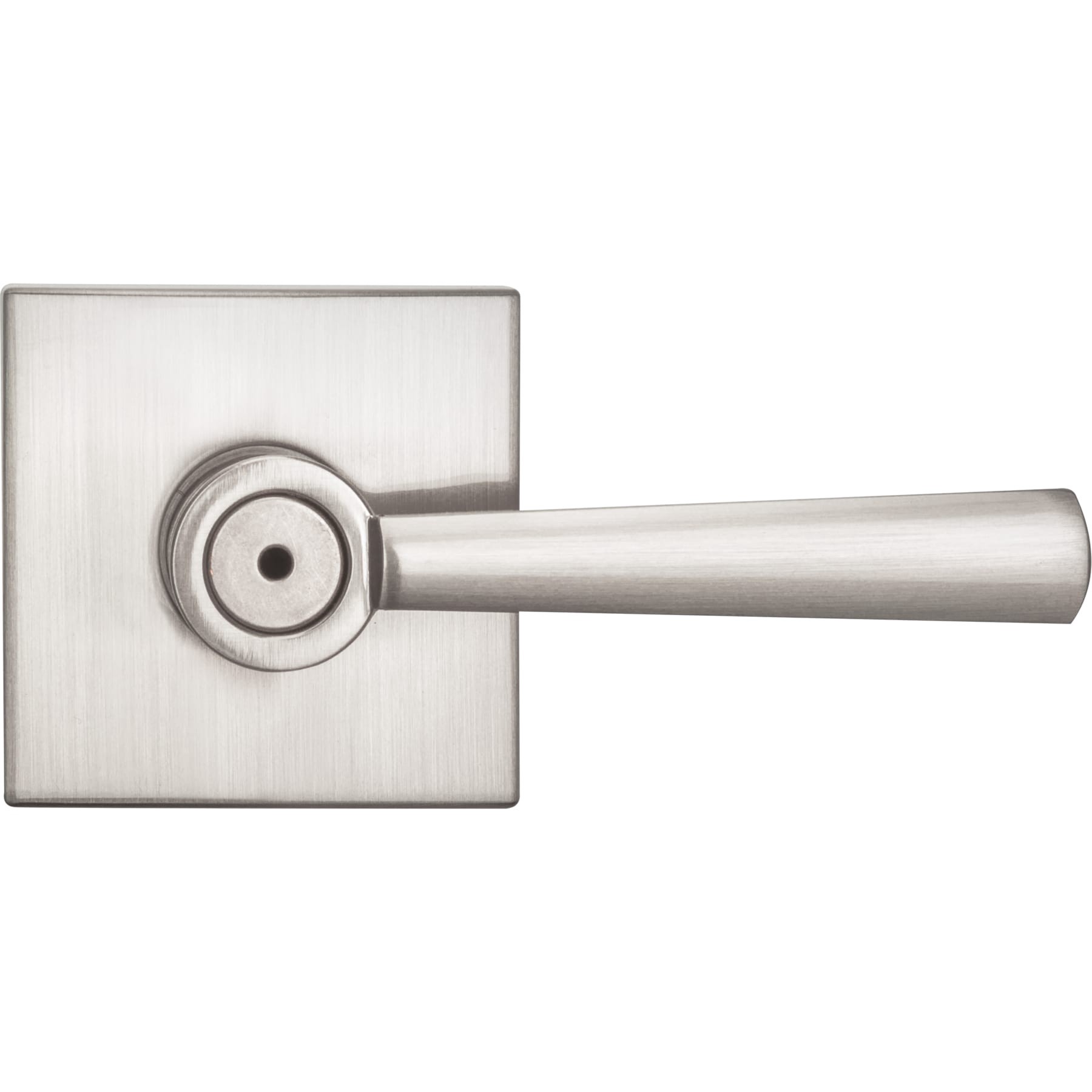 slide 3 of 6, Baldwin Prestige Spyglass Satin nickel Interior Bed/Bath Privacy Door Handle, 1 ct