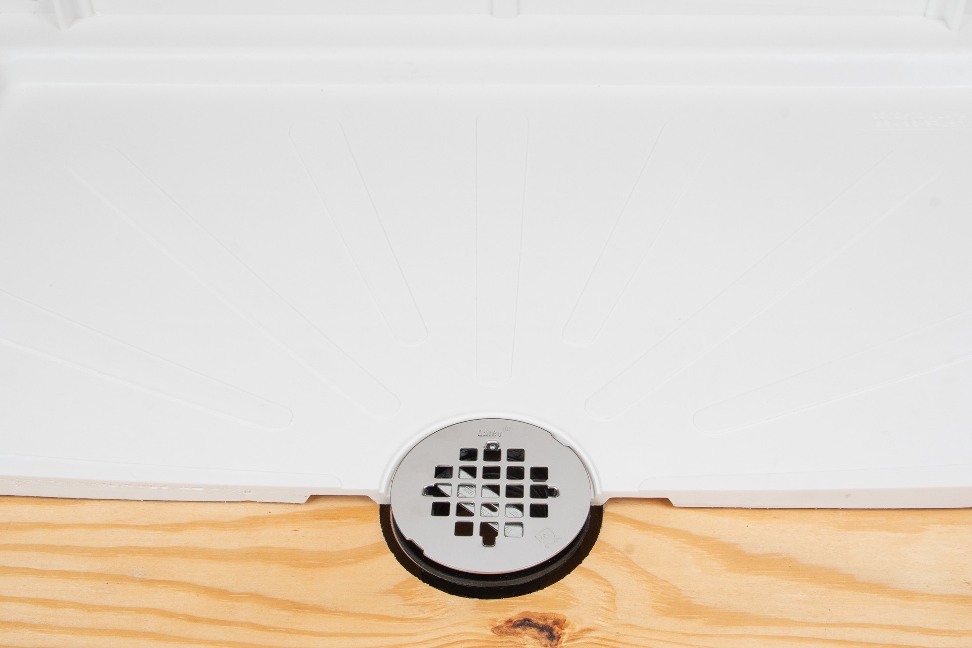 slide 3 of 5, Oatey 2-in ABS No-Caulk Shower Drain with Round Stainless Steel Strainer, 1 ct