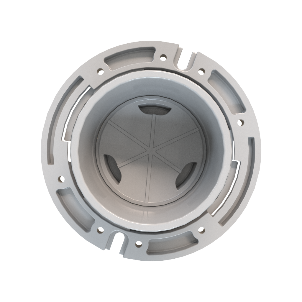slide 6 of 6, Oatey Fast Set 3.958-in White PVC Toilet flange, 1 ct