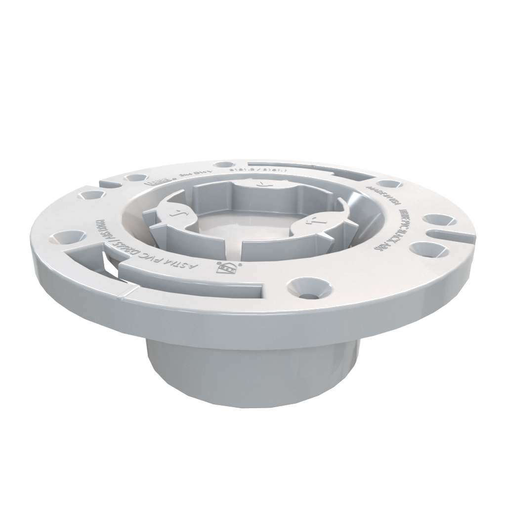 slide 1 of 6, Oatey Fast Set 3.958-in White PVC Toilet flange, 1 ct