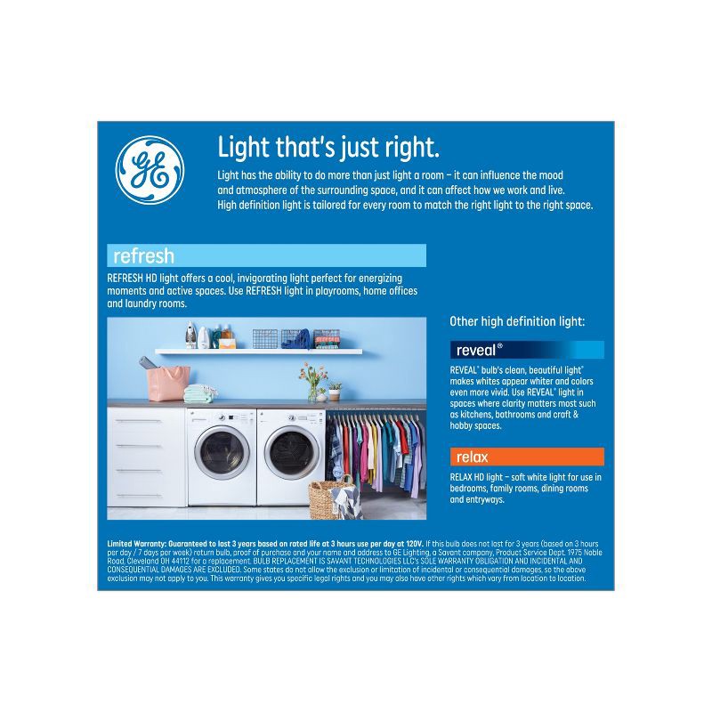 slide 3 of 8, GE Household Lighting GE 2pk 65W Refresh BR30 LED Indoor Floodlight Bulbs Daylight: Dimmable, 5000K, 650 Lumens, Energy Star Certified, 2 ct