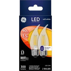 GE Household Lighting GE 2pk 40W Decorative LED Light Bulbs Soft White