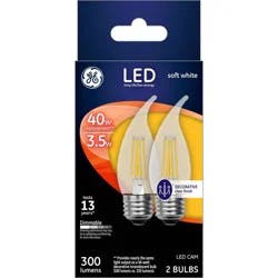 GE Household Lighting GE 2pk 40W Decorative LED Light Bulbs Soft White