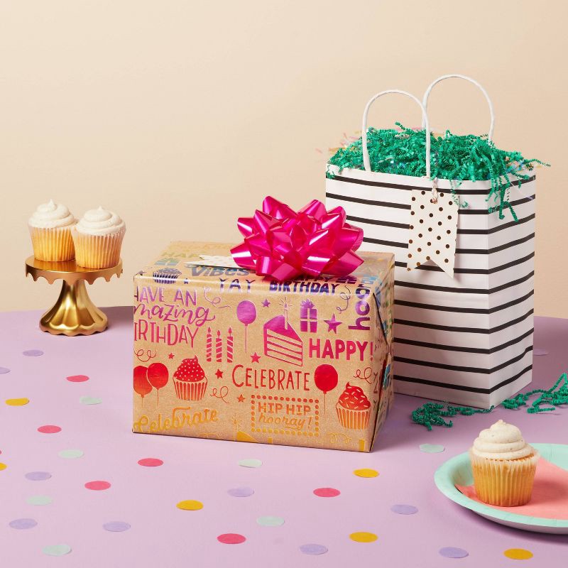 slide 2 of 3, 6" Large Glossy Gift Bow Pink - Spritz™, 1 ct