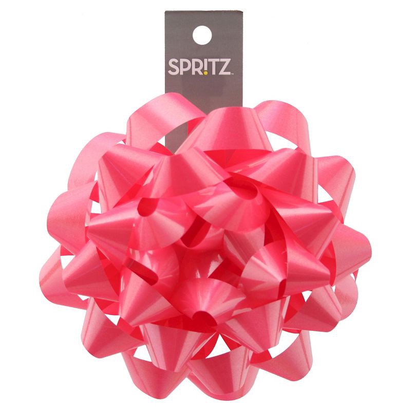 slide 1 of 1, Jumbo Glossy Gift Bow Pink - Spritz™, 1 ct