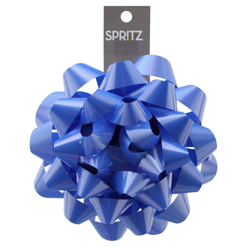 slide 1 of 1, Glossy Blue Gift Bow - Spritz™, 1 ct