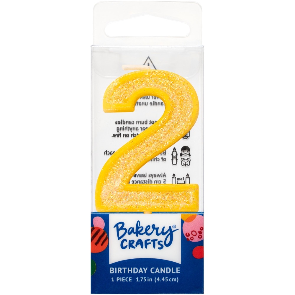 slide 1 of 1, Decopac Two Birthday Candle Cake Decoration - Yellow, 1 ct