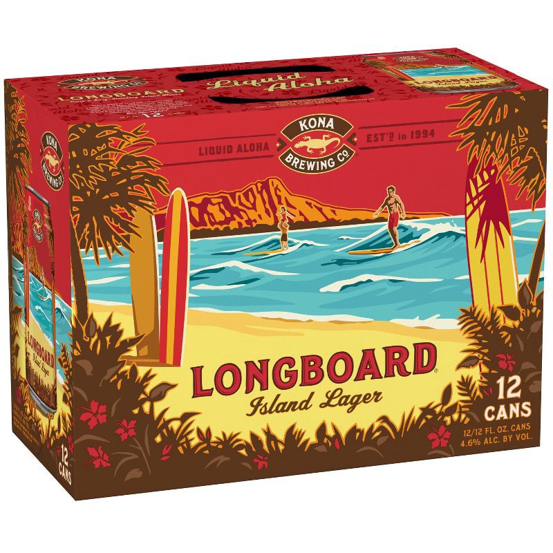 slide 2 of 10, Kona Brewing Co. Kona Longboard Island Lager Beer - 12pk/12 fl oz Cans, 12 ct; 12 fl oz