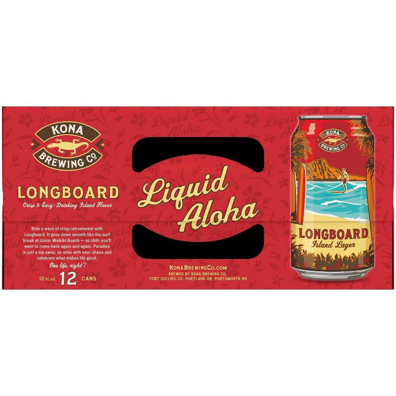 slide 6 of 10, Kona Brewing Co. Kona Longboard Island Lager Beer - 12pk/12 fl oz Cans, 12 ct; 12 fl oz