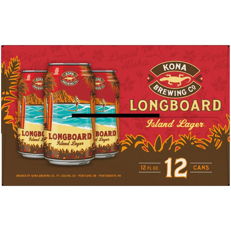 slide 8 of 10, Kona Brewing Co. Kona Longboard Island Lager Beer - 12pk/12 fl oz Cans, 12 ct; 12 fl oz