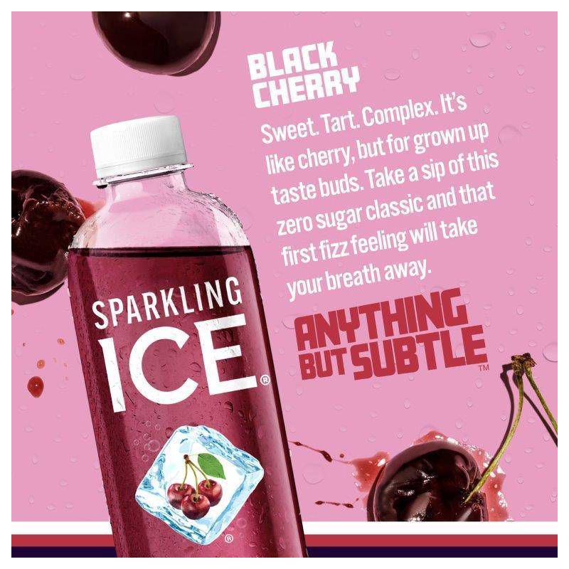 slide 2 of 6, Sparkling Ice Black Cherry - 17 fl oz Bottle, 17 fl oz