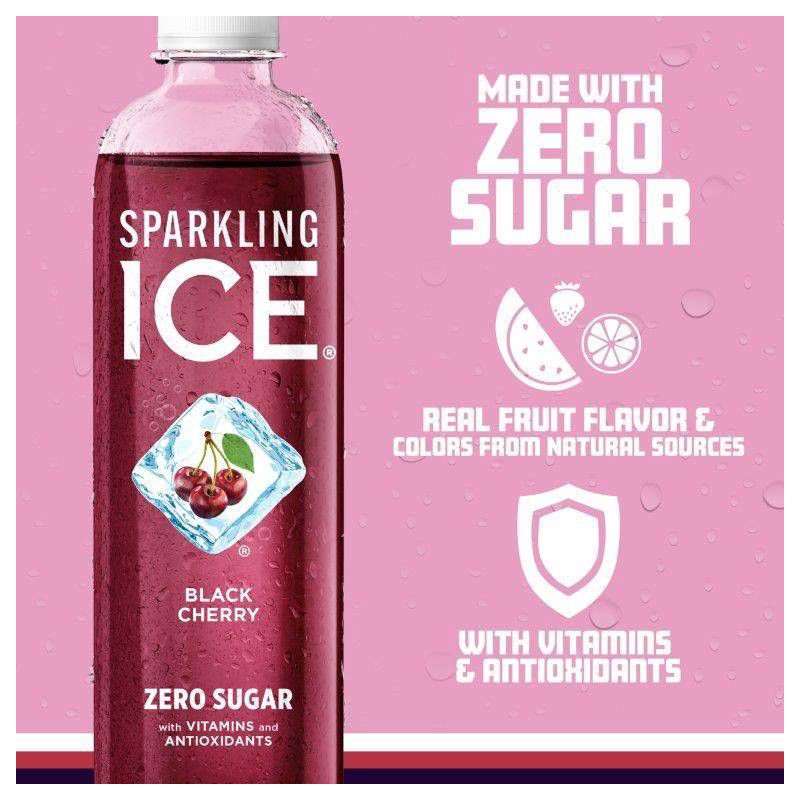 slide 3 of 6, Sparkling Ice Black Cherry - 17 fl oz Bottle, 17 fl oz