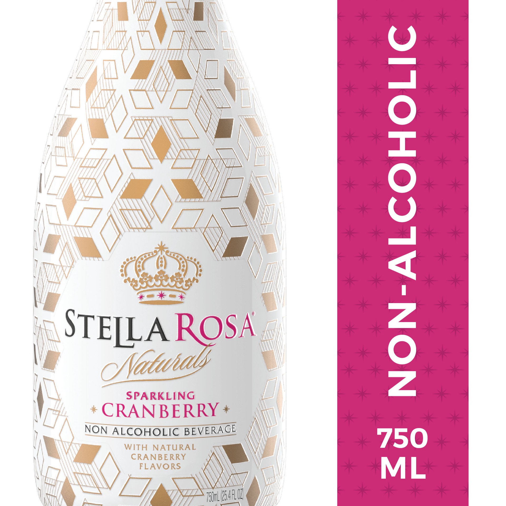 slide 3 of 3, Stella Rosa Naturals Sparkling Cranberry Non-Alcoholic Wine 750 Ml, 750 ml