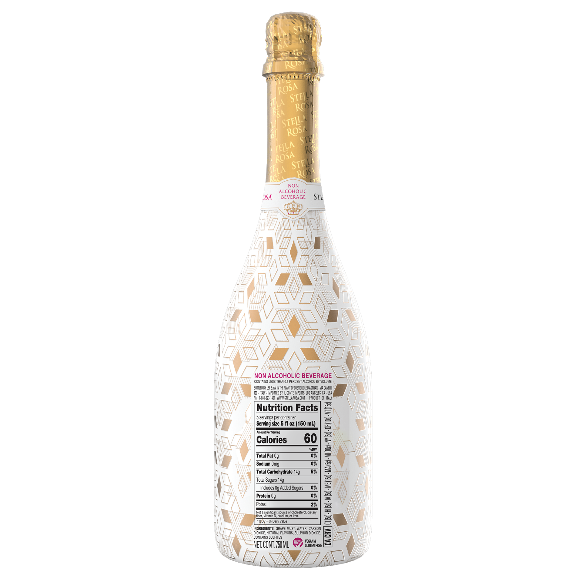 slide 2 of 3, Stella Rosa Naturals Sparkling Cranberry Non-Alcoholic Wine 750 Ml, 750 ml