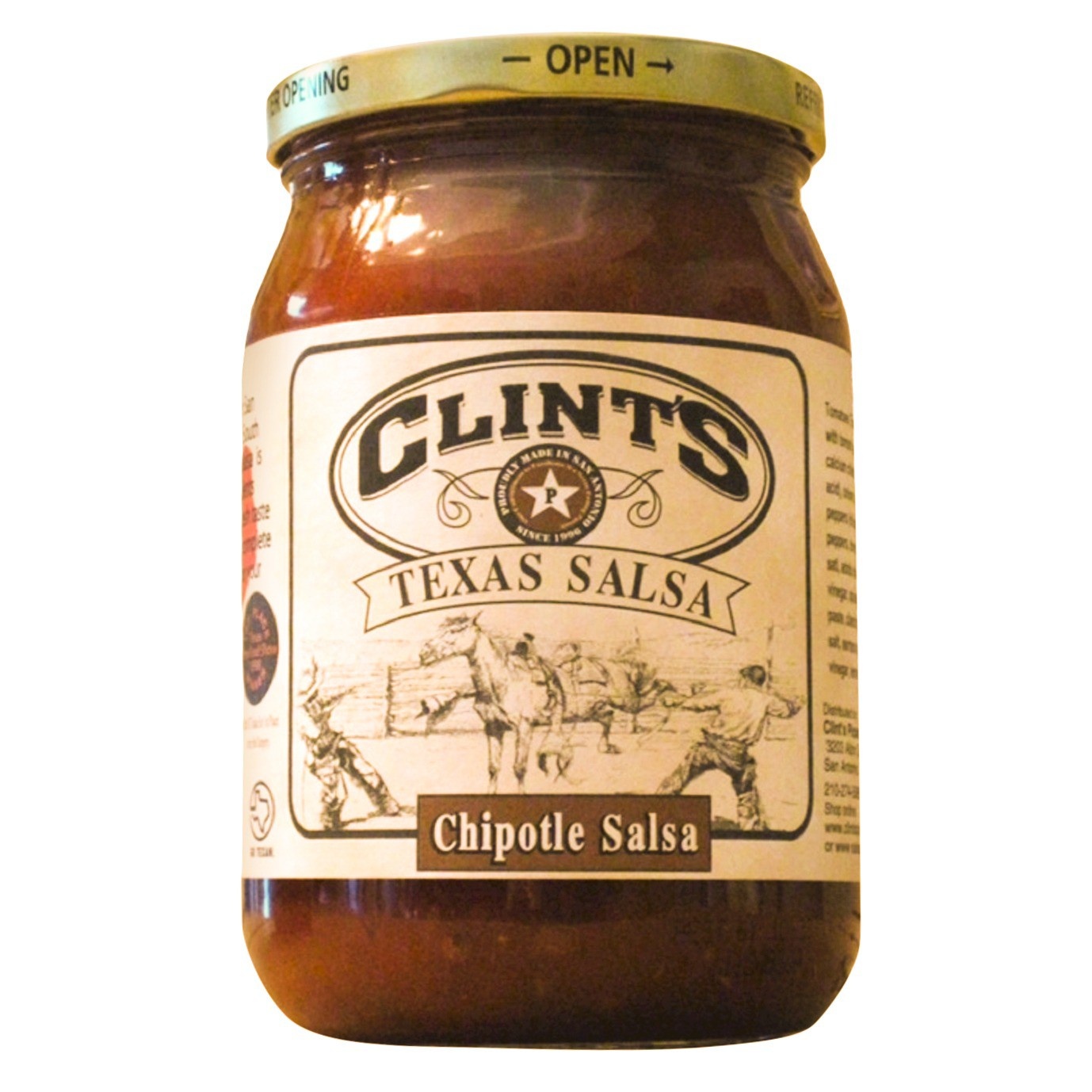 slide 1 of 3, Clint's Texas Chipotle Salsa, 16 oz