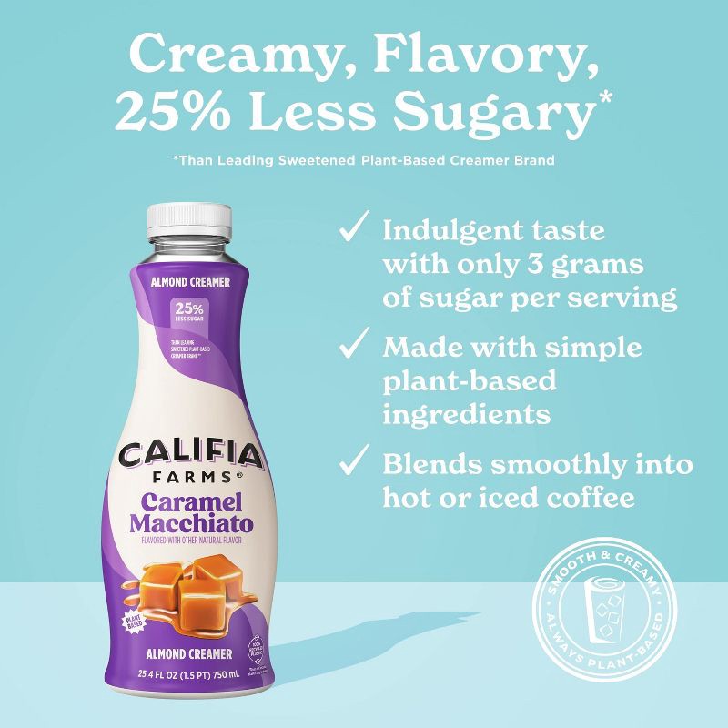 slide 8 of 8, Califia Farms Caramel Macchiato Almond Milk Coffee Creamer - 25.4 fl oz, 25.4 fl oz