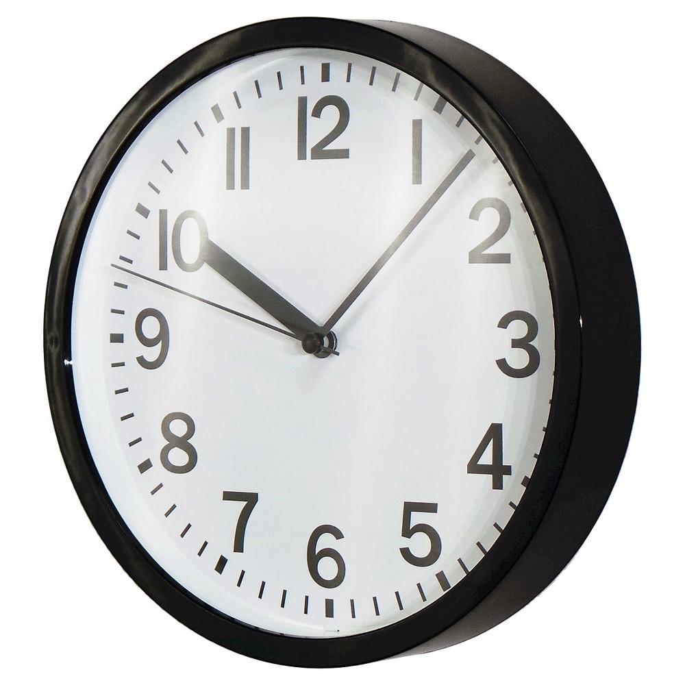 slide 2 of 3, 9" Round Wall Clock Black - Room Essentials, 1 ct