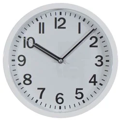 9" Round Wall Clock White - Room Essentials™: Modern Analog, Indoor Use, Glass Cover