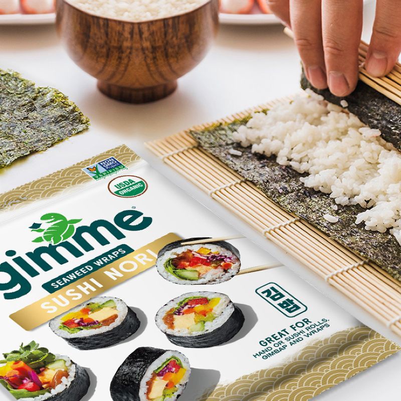 slide 2 of 8, Gimme Organic Roasted Seaweed Sushi Nori Wraps - 0.81oz, 0.81 oz