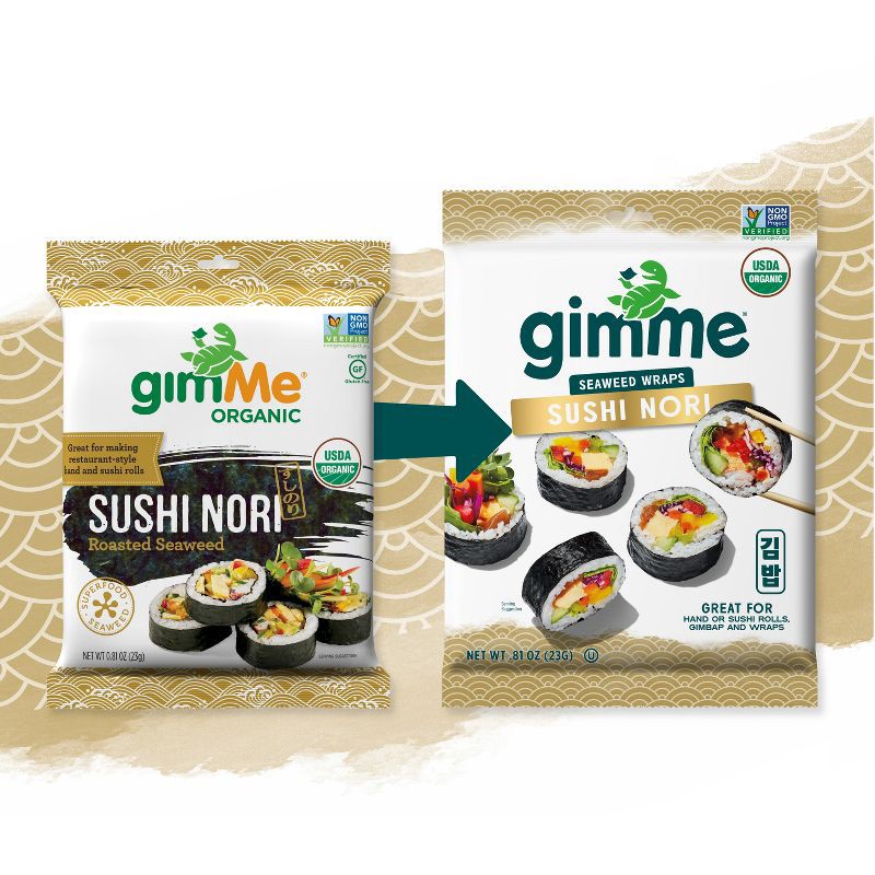 slide 8 of 8, Gimme Organic Roasted Seaweed Sushi Nori Wraps - 0.81oz, 0.81 oz