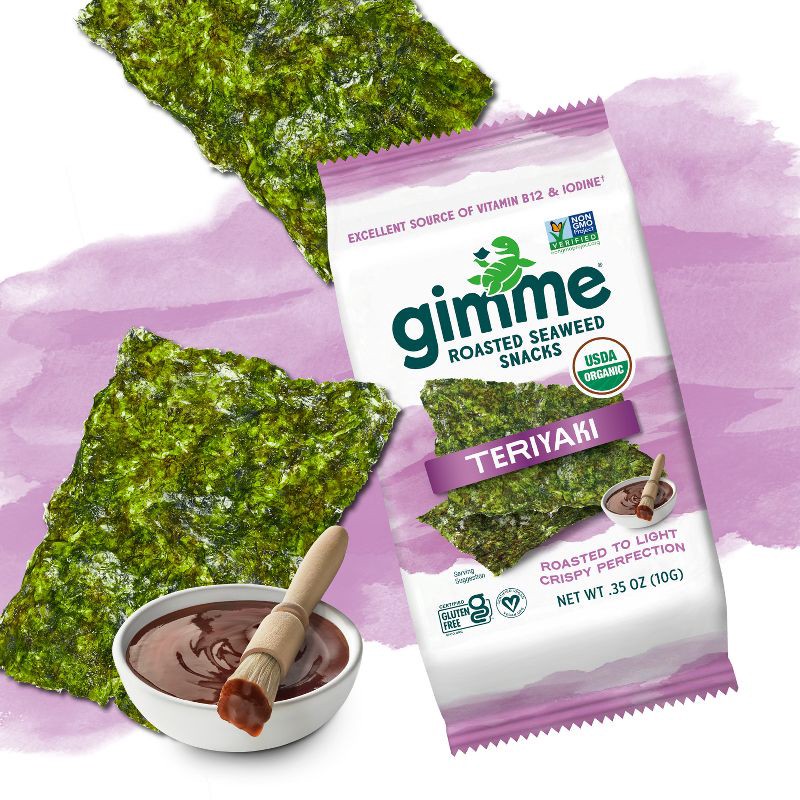 slide 2 of 7, Gimme Organic Roasted Seaweed Snack Teriyaki 0.35oz, 0.35 oz