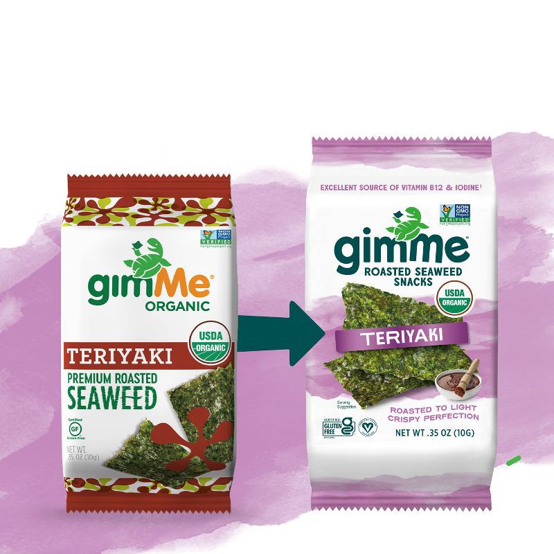 slide 7 of 7, Gimme Organic Roasted Seaweed Snack Teriyaki 0.35oz, 0.35 oz