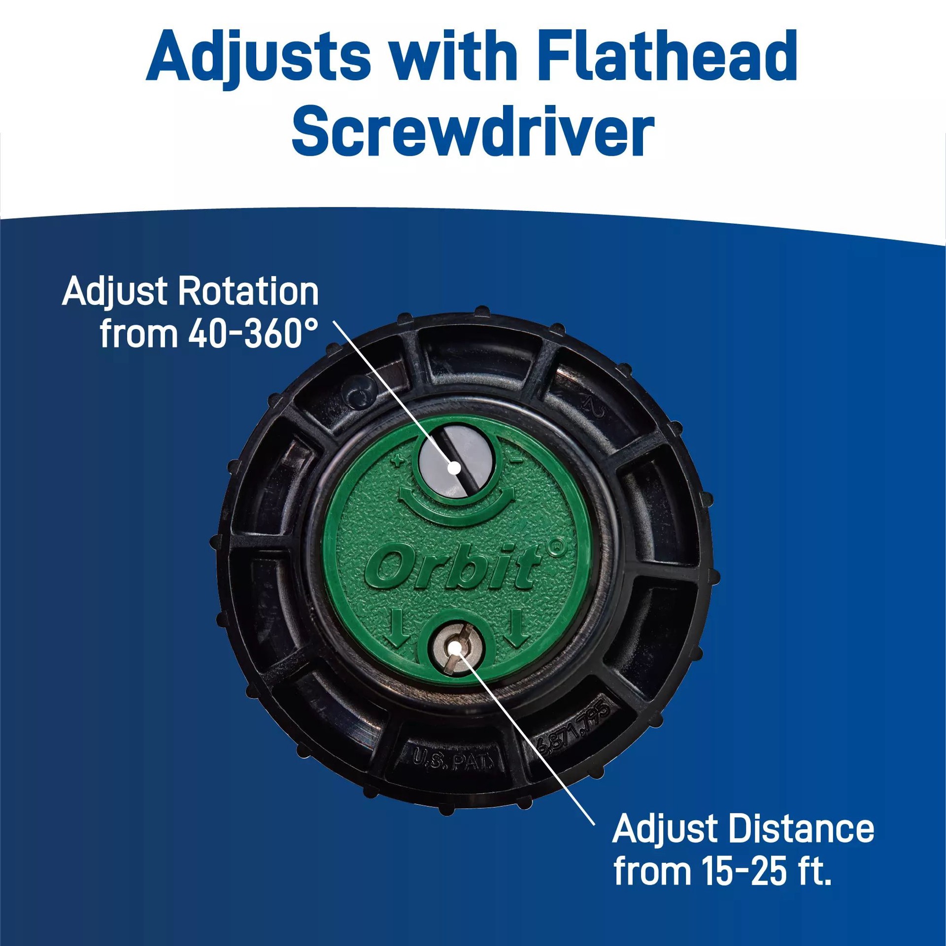 slide 3 of 6, Orbit 15-ft - 25-ft Adjustable Spray 4-in Gear drive rotor 2 -Pack, 1 ct